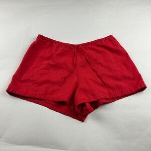 Beach Riot Red Linen Blend Pull On Shorts L